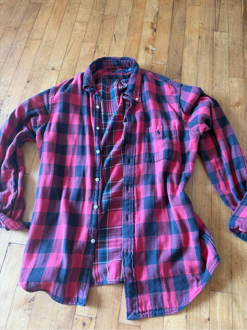 Ralph Lauren Red and Black Buffalo Plaid Button-Down Shirt